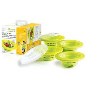 Children's Show 'n Tell Lidded 6oz Bowls with 2oz Graduations & Handles (Set 4)
